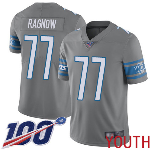 Detroit Lions Limited Steel Youth Frank Ragnow Jersey NFL Football #77 100th Season Rush Vapor Untouchable